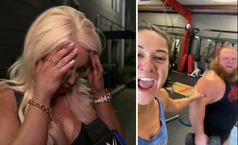 Mandy Rose, Bayley, and Otis