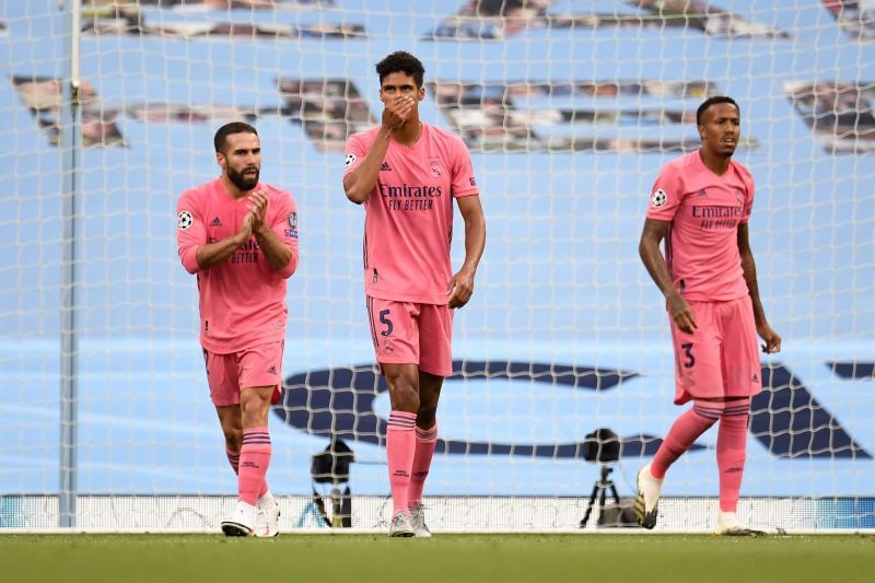 Varane endured an evening to forget, involved in both Manchester City goals in their second-leg loss