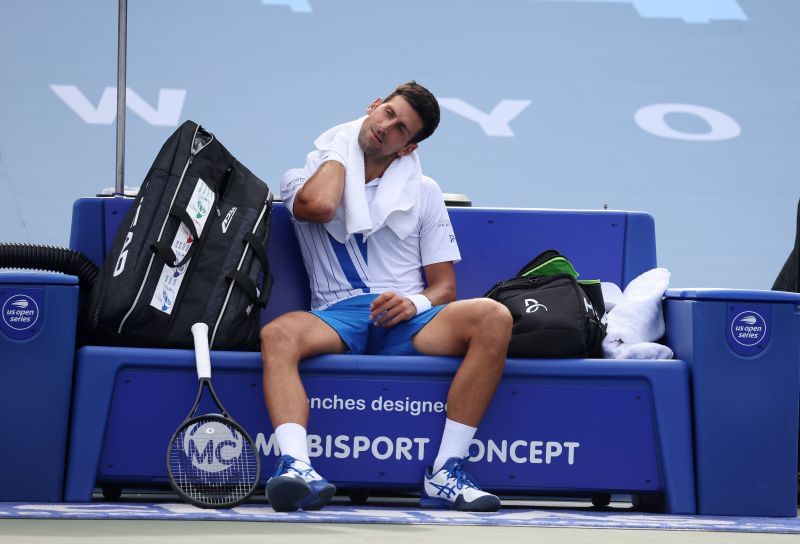 Novak Djokovic battled injuries throughout the match