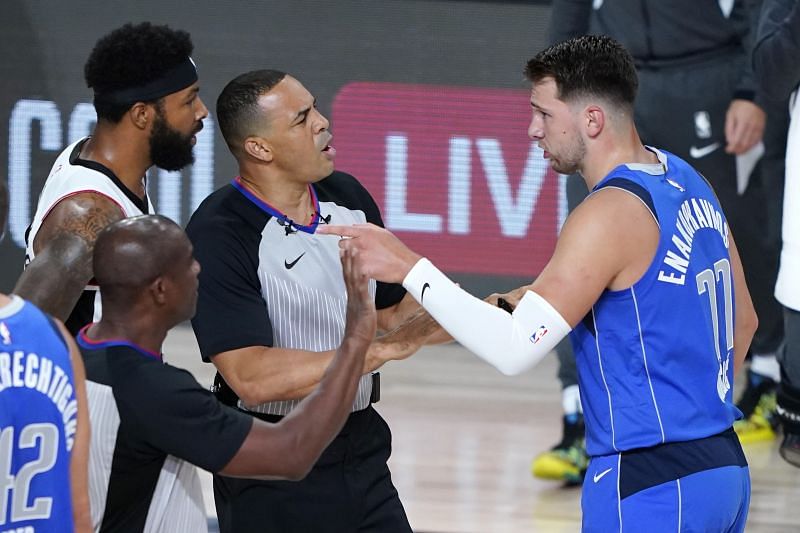 Luka Doncic and Marcus Morris got into an altercation after an allegedly malicious foul