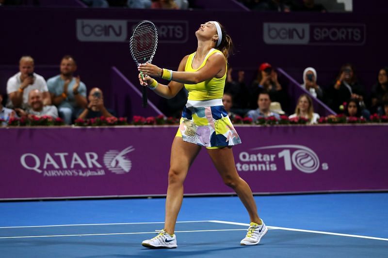 Aryna Sabalenka at the Qatar Total Open 2020