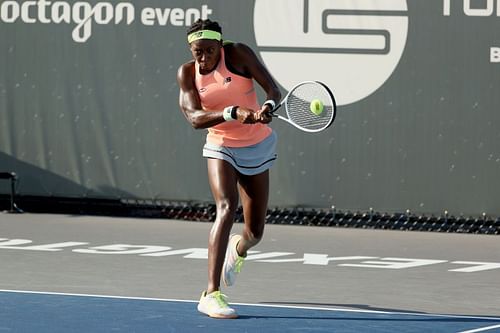 Coco Gauff in action at the Top Seed Open