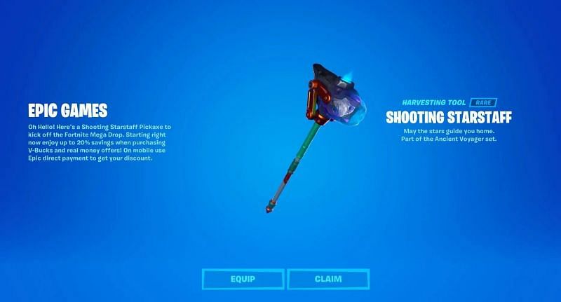 Fortnite Free Shooting Starstaff Pickaxe Along With Price Drop On V Bucks In Game