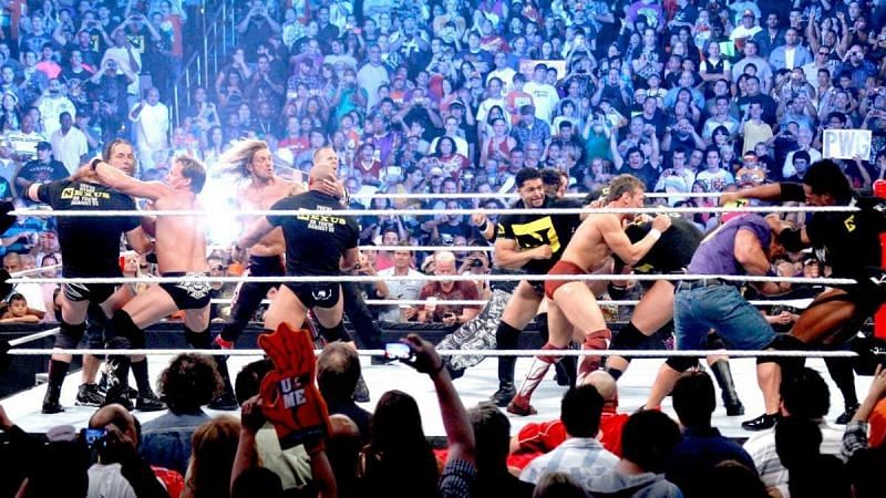 Things getting heated between Team WWE and The Nexus