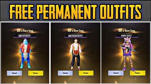 The free rare outfits in PUBG Mobile (Image credits: Techno Bytes)