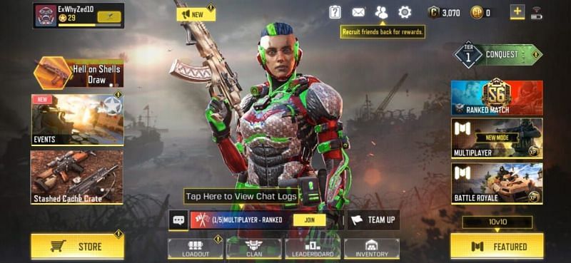 Open COD Mobile and click on the Loadout option