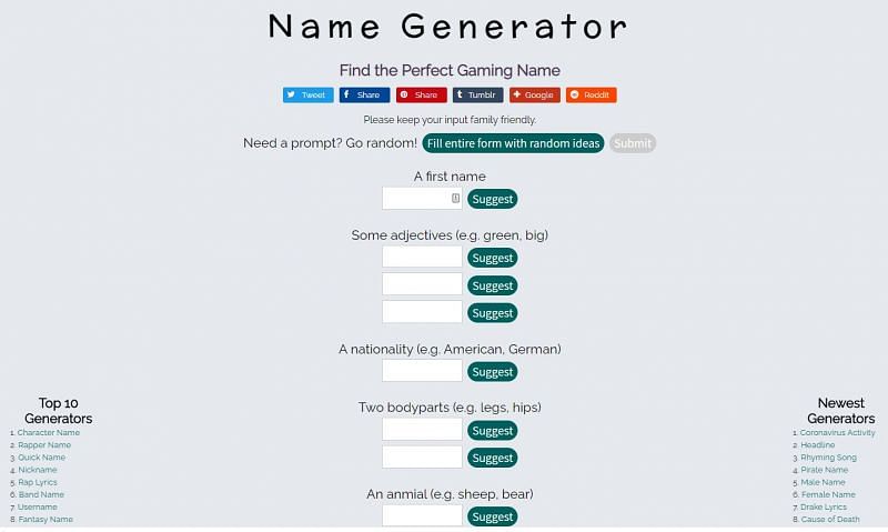 Pubg name generator