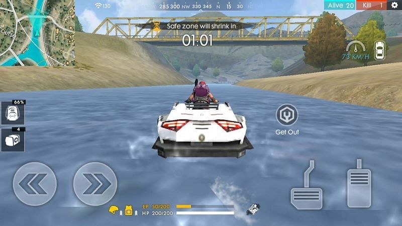 An amphibious vehicle in Garena Free Fire (Image Credit: PG gamer/YT)