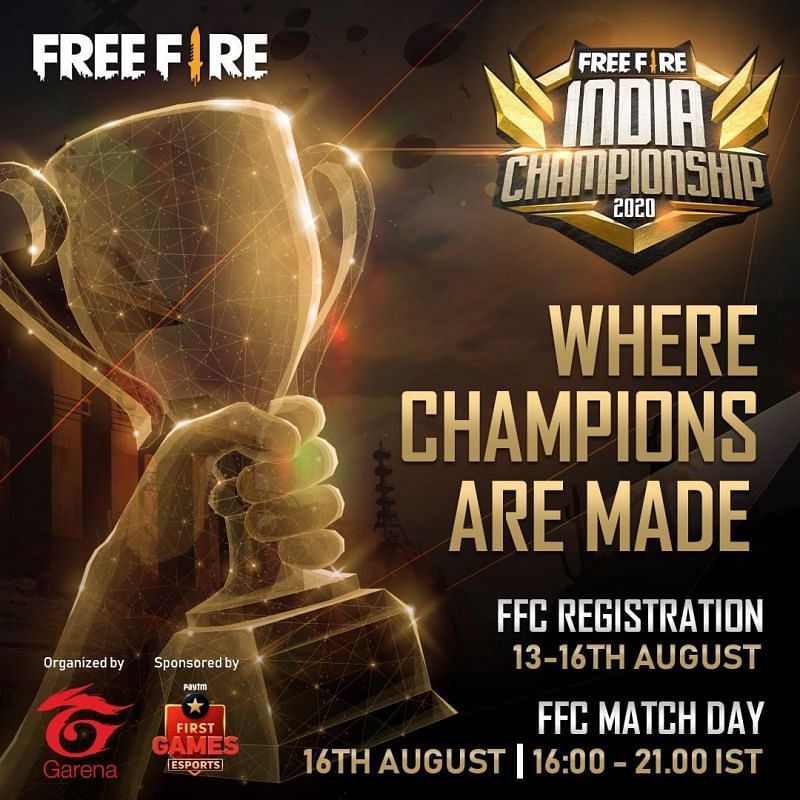 Free Fire India Championship 2020 dates announced