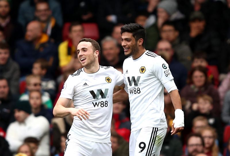 Diogo Jota and Raul Jimenez have combined devastatingly for Wolves this season.