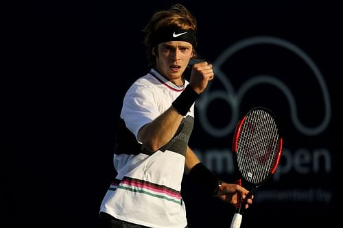 Andrey Rublev takes on Dan Evans in New York