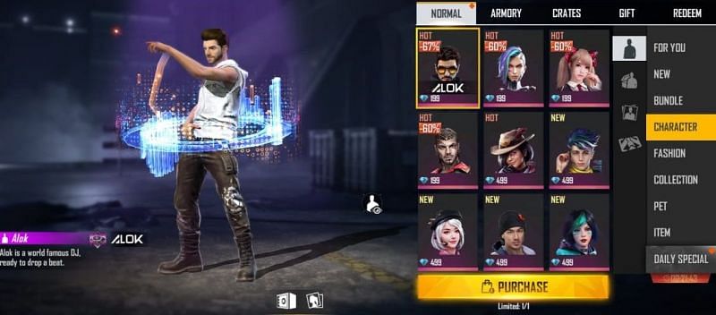 You can get the Alok character in Garena Free Fire for 199 diamonds
