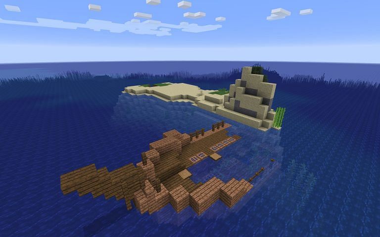 Shipwreck and Survival Island (Image credits: Minecraft Seed HQ)