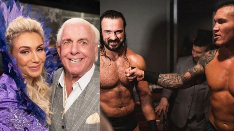 Charlotte and Ric Flair, Randy Orton and Drew McIntyre.