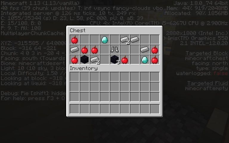 Loot in one of the blacksmith villages (Image credits: Minecraft Seed HQ)