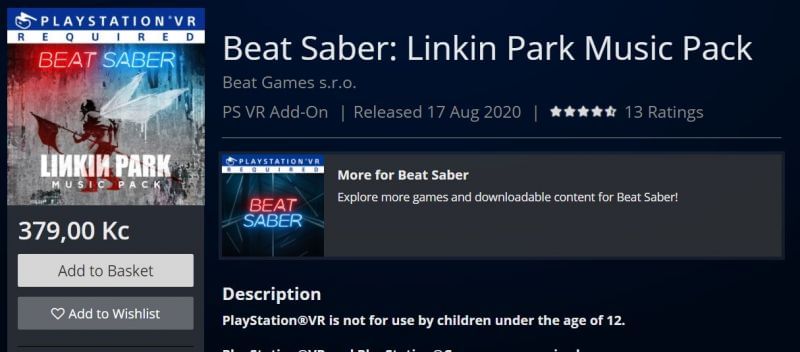 beat saber ps store