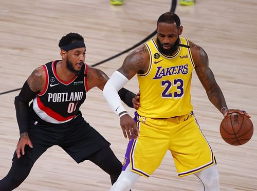 Carmelo Anthony and LeBron James kept going at each other all game