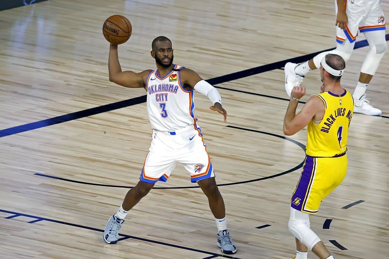 Chris Paul in action for the Oklahoma City Thunder