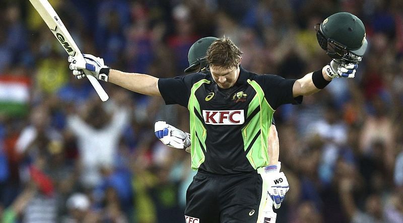Shane Watson after completing his century