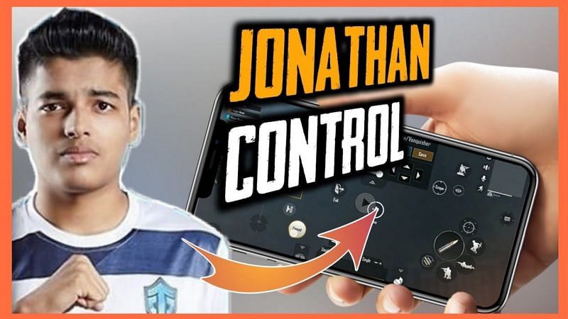 Jonathan control setup and sensitivity settings in PUBG Mobile (image credits: only gaming YT)