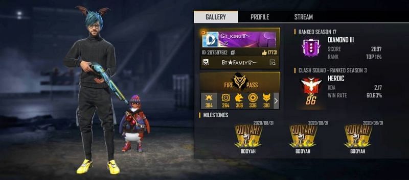 Gt King S Gaming Tamizhan Free Fire Id Stats K D Ratio And More