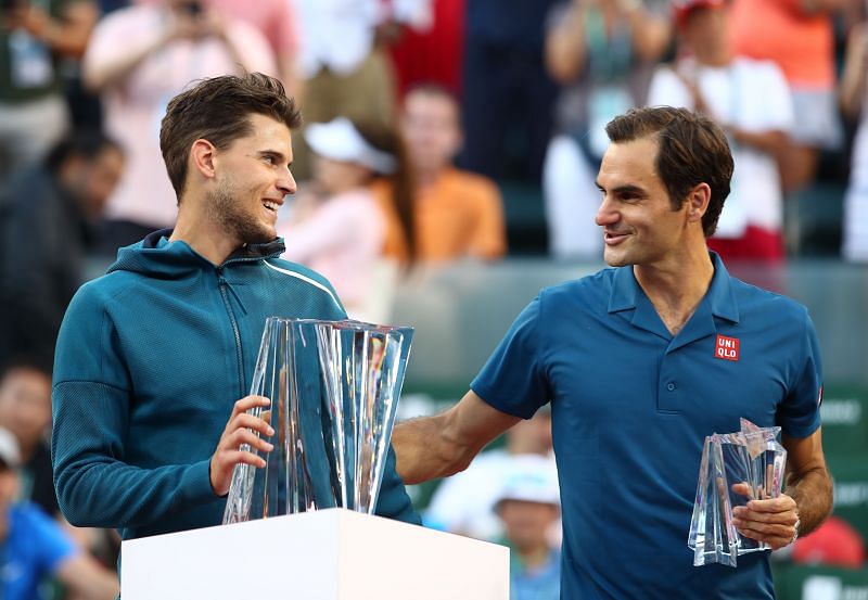 Dominic Thiem after beating Roger Federer at last year&#039;s Indian Wells final