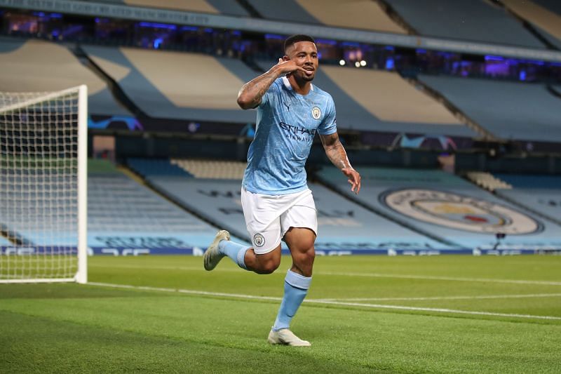 Gabriel Jesus celebrates a goal for Manchester City