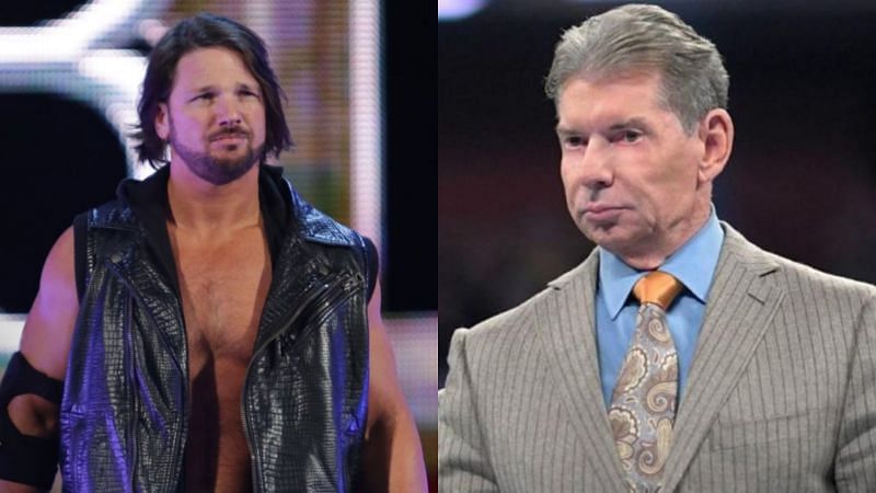 AJ Styles (left); Vince McMahon (right)