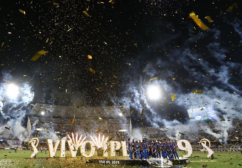 Mumbai Indian celebrate winning the IPL in 2019