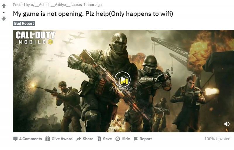 A snippet from the official subreddit of COD Mobile