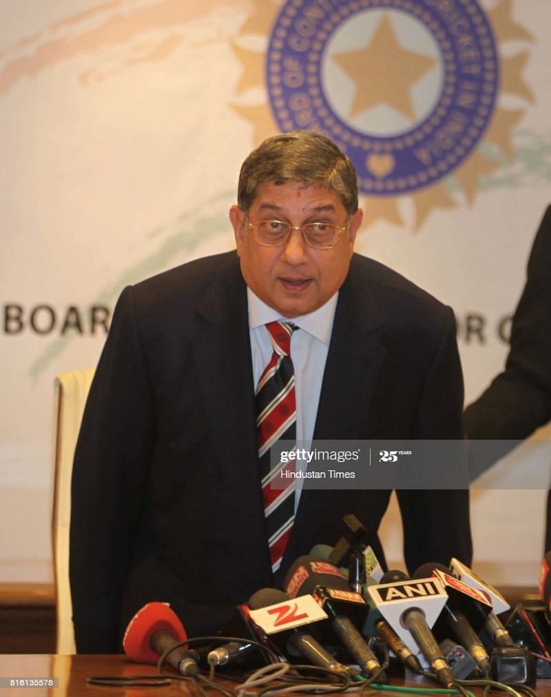 Former BCCI President N Srinivasan is eyeing the ICC hotspot (Picture courtesy Getty Images)