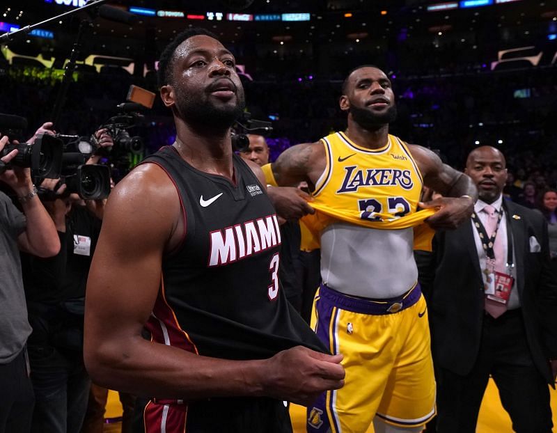 LeBron James and Dwyane Wade Damian Lillard in action for the Portland Trail Blazers