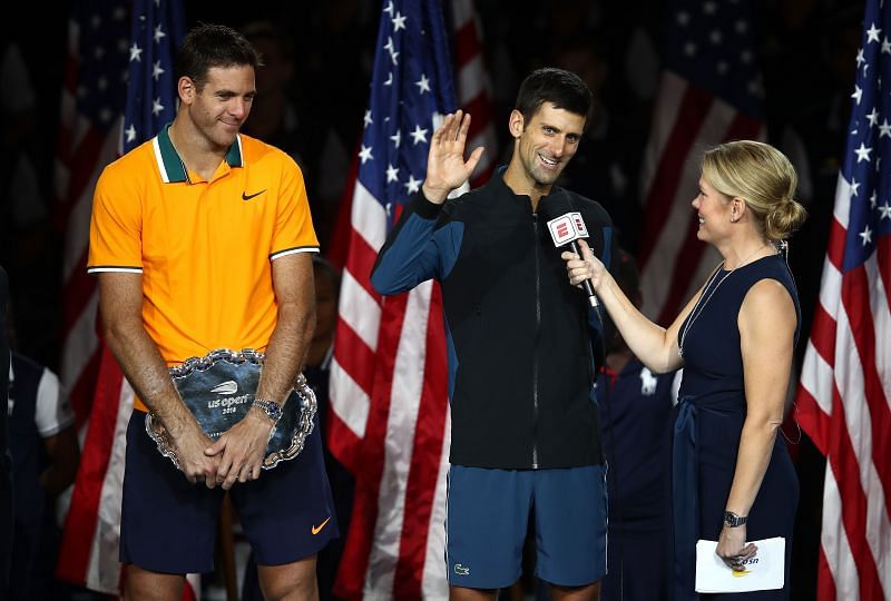 Novak Djokovic after winning the US Open in 2018