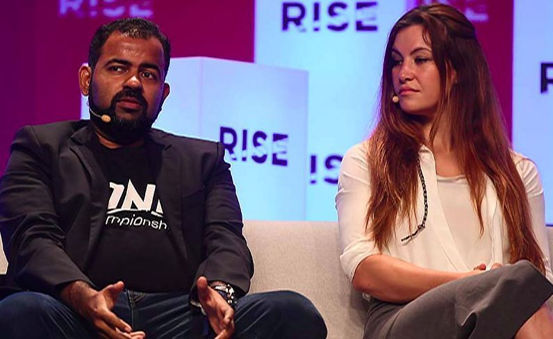 Hari Vijayarajan with Meisha Tate (image courtesy - thefangarage.com)