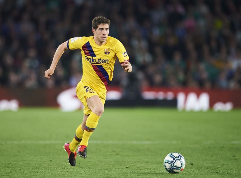 Sergi Roberto of FC Barcelona in action during a La Liga match against Real Betis