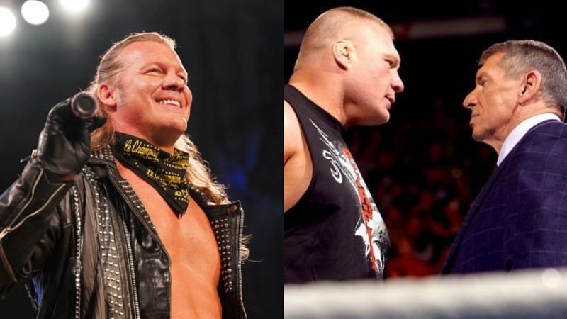 Chris Jericho, Brock Lesnar and Vince McMahon.