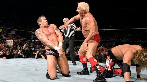 Ric Flair chops Randy Orton&#039;s chest