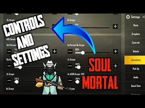 Soul Mortal control setup and sensitivity settings in PUBG Mobile(Image credits: Kustom tech YT)
