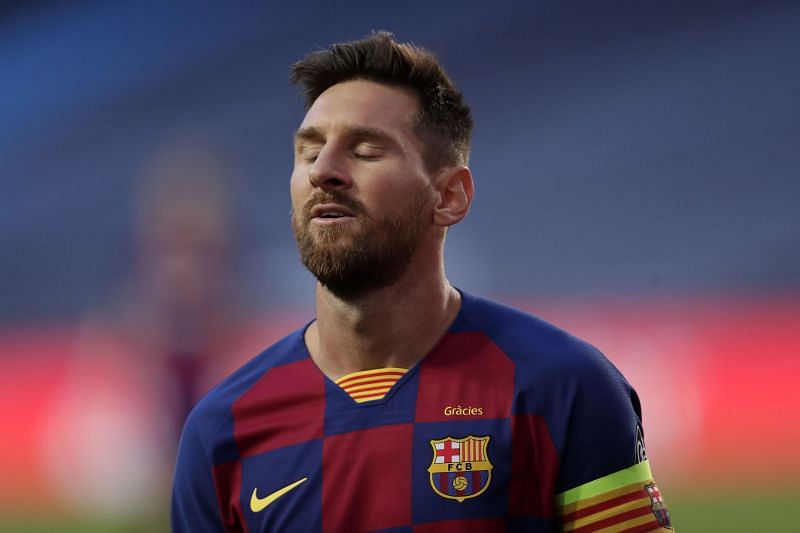 &nbsp;Lionel Messi of FC Barcelona reacts during the UEFA Champions League match against Bayern Munich