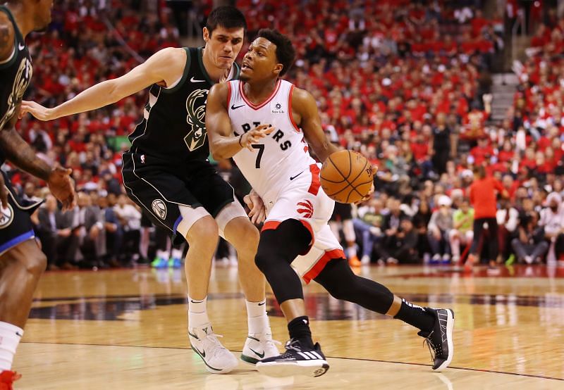 The Milwaukee Bucks up against the Toronto Raptors in last year's NBA playoffs