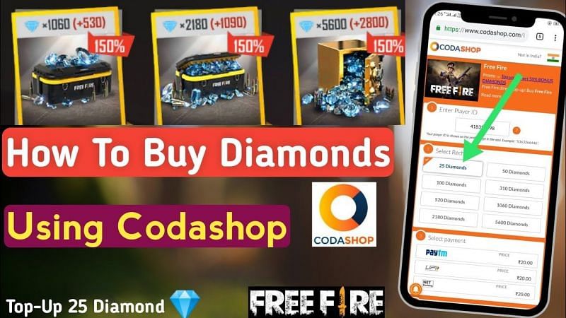 Top 3 Free Fire Diamond Top Up Websites