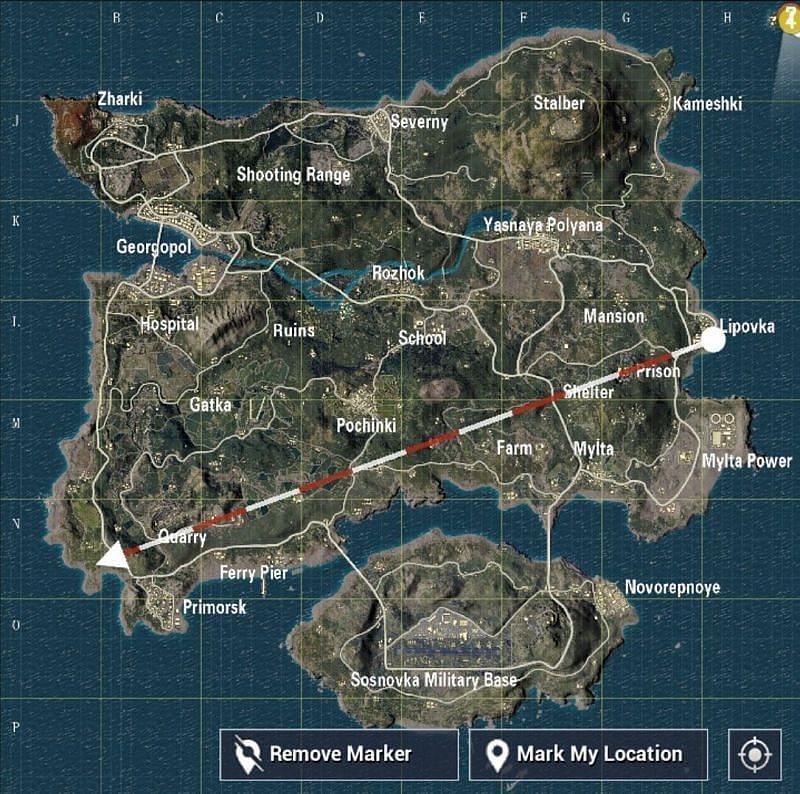 Erangel map drop locations