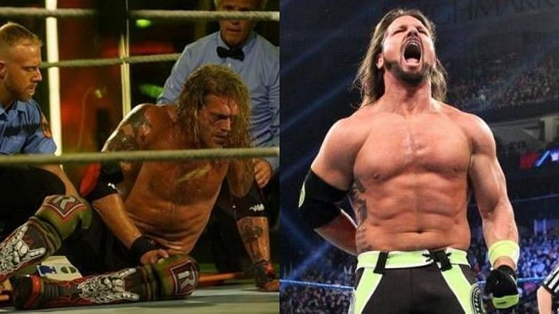 Edge (left); AJ Styles (right)