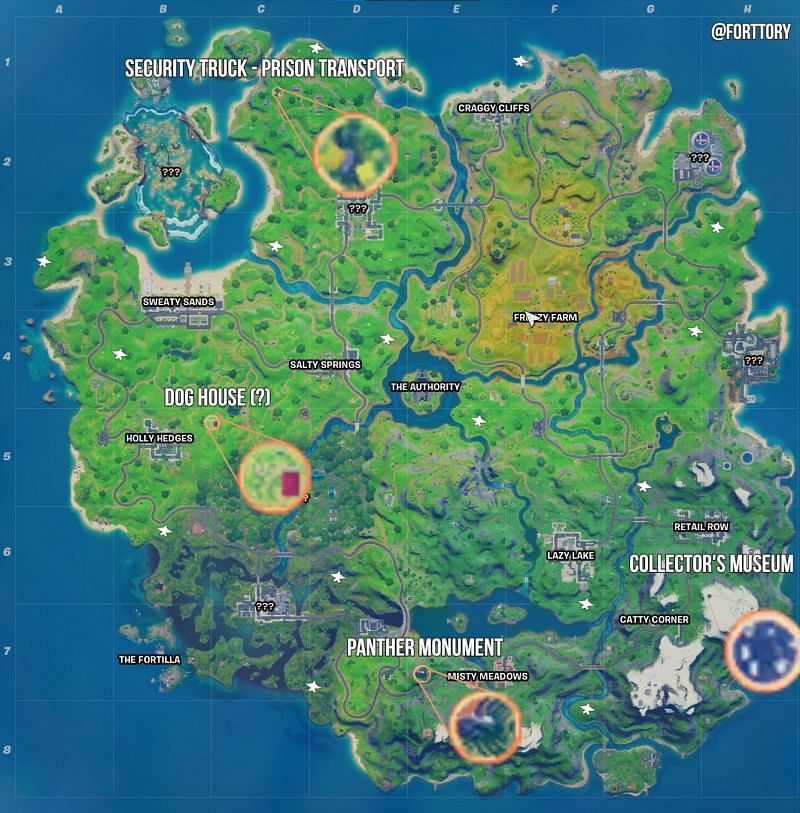Fortnite Season 4 will see four new locations added to the game (Image Credits: FortTory)