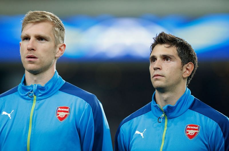 Emiliano Martinez (left) made his Champions League debut aged 22 at Anderlecht.