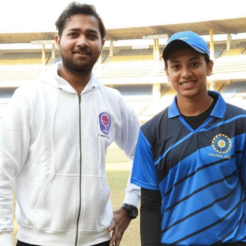 With Smriti Mandhana. Credits- Female Cricket