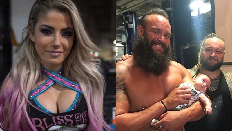 Alexa Bliss. Braun Strowman and Bray Wyatt with the latter&#039;s son. 