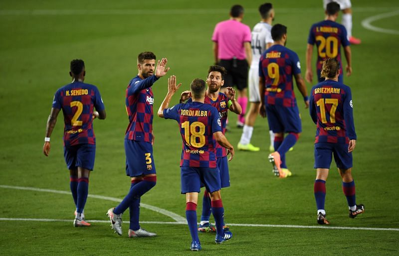 Barcelona secured their place in the Champions League quarter-finals with a 3-1 win over Napoli