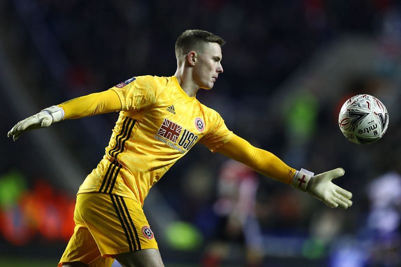 Dean Henderson in action for Sheffield United