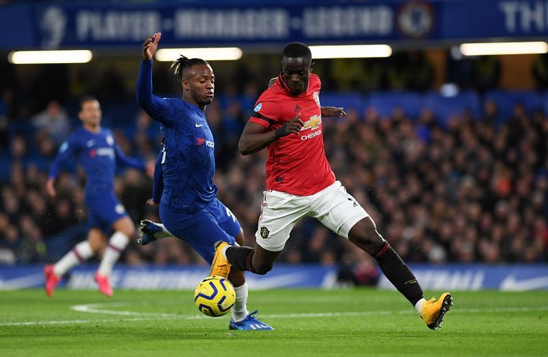 Eric Bailly of Manchester United and Michy Batshuayi of Chelsea